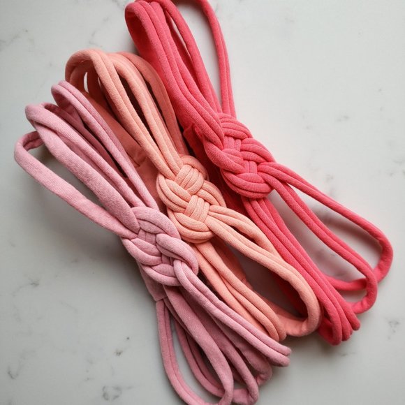 Womens Sailor Knot Headband in Coral Peach Light Pink - Adult Upcycled Hairband - Picture 2 of 10